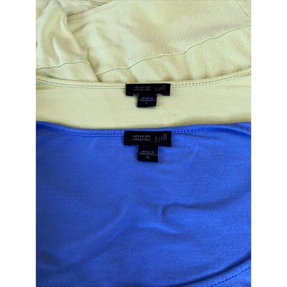 J Jill XL Wearever Collection Short Sleeve Tunic Top Rayon Back Detail LOT of 2 - Picture 9 of 15
